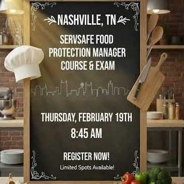 Nashville, TN ServSafe® Food Protection Manager Certification