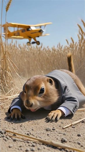 North by Northwest prairie dog vs crop duster ✈️