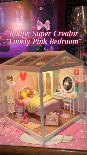 Lillith🥀🖤 on Instagram: "“Lovely Pink Bedroom” by @rolife_official 💓 . - such a cute and fun build with so many details :) doors and roof sold separate! . . . #rolife #diy #pink #girly #diy #bedroom #mymelody #sanrio #pinkpinkpink #girlythings #girlystuff #girlyaesthetic #aesthetic #girlgamers #hobby #crafting #rolifeminiatures"