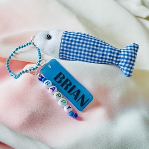 Handmade Fabric Fish Keychain – Personalized Name & Word Charm - Etsy