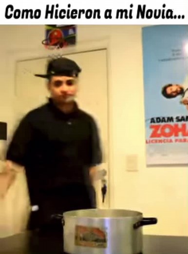 Funny Kitchen Mishap: Catching Liquid Overflow