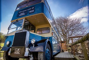 You can now stay in a converted vintage double-decker bus in the Welsh countryside