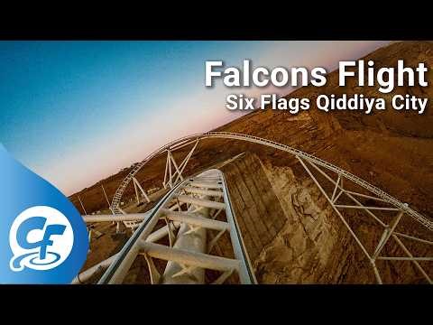 Falcon's Flight rear seat on-ride backwards 4K POV Six Flags Qiddiya City