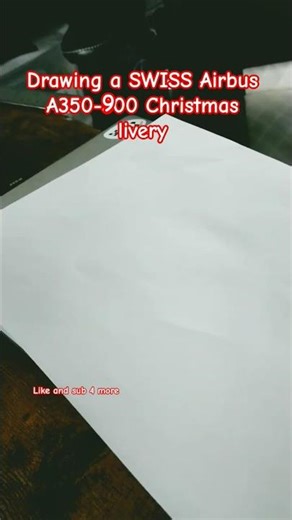 Drawing SWISS Airbus A350-900 Christmas livery #swissairlines #christmas #alliwantforchristmasisyou