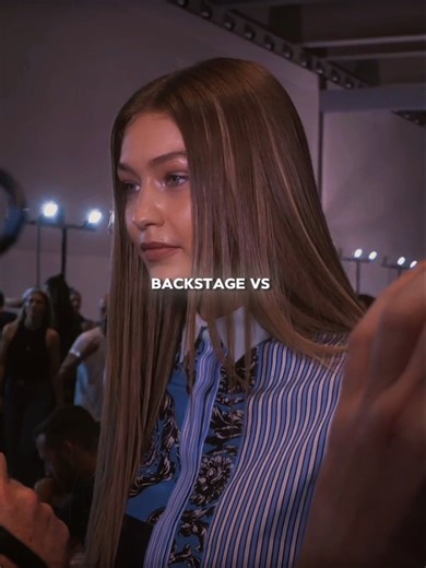 Gigi Hadid: Backstage vs Runway ⚡ #gigihadid #versace #runway