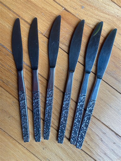 Oneida Northland Pansy Flatware OHS46 6 Dinner Knives