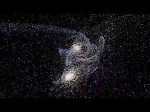 Galaxy collision time lapse simulation