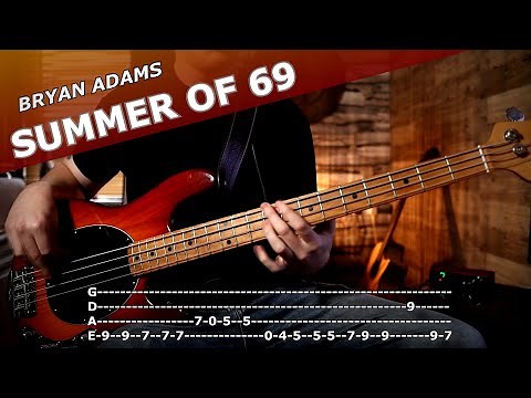 Bryan Adams - Summer of 69 - Bass Cover With Song + Tab