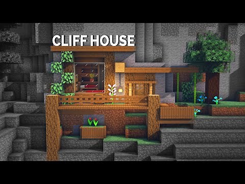 Minecraft Tutorial: CLIFF BASE HOUSE with everything you need to survive!!!