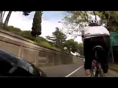 Cyclist who was hit by a car captured the event on video