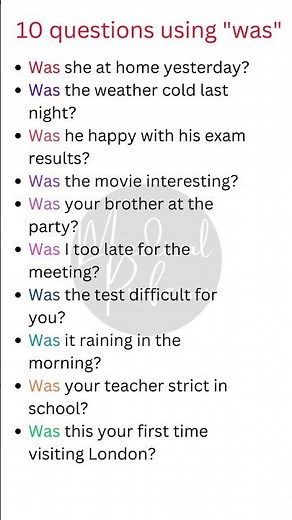 🔍 10 Questions with "Was" | Learn How to Use "Was" in English