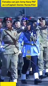In Pakistan, Women can join the army navy paf through various channels, including:- 🖇️ Army Navy PAF Job's :- Follow https://whatsapp.com/channel/0029VaD7D8E4o7qGwUdQfR0W *Pakistan Army:* 1. Women can join the Pakistan Army as officers through the Lady Cadet Course (LCC), Army Nursing (AFNS) or Short Service Commission (SSC). 2. Eligibility criteria include: - Age: 16-28 years - Education: Intermediate to Master's degree - Physical fitness - Pakistani citizenship 3. Registration and selection p