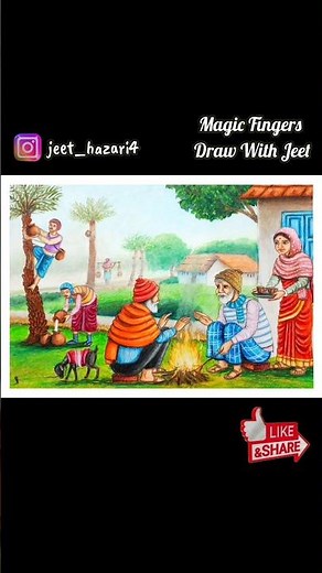 Easy Winter Season Drawing | Winter Season Scenery Drawing | Easy Scenery Drawing | Oil Pastels