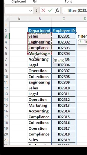Don't Copy and Paste Use Filter Function #excel #dothingsyoudontwanttodo #exceltips #spreadsheets