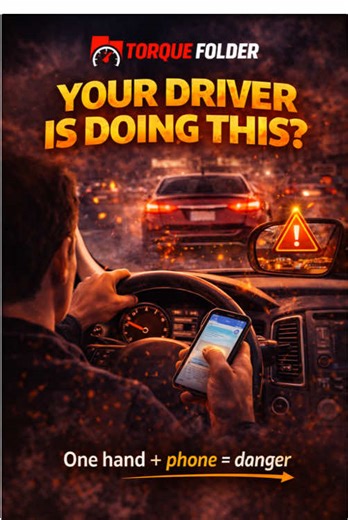 The danger usually starts before the driver notices it. One hand on the wheel, one hand on the phone, and suddenly your reaction speed is cut in half. Passengers often feel the risk before the driver does. Drive first, talk later. 🚗📵 #torque_folder #drivesmart #carsafety #passenger