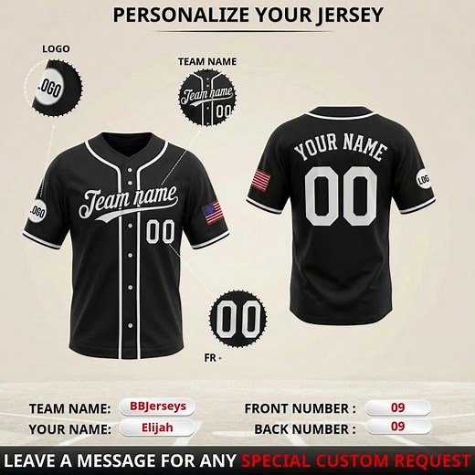 Customize Your Premium Custom Baseball Jersey – Design Your Own Team Name & Number