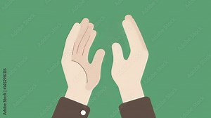 Hands Clapping Rhythmically on Green Background Animation
