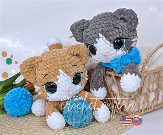 Crochet Cat Toy Pattern: Amigurumi Plushie Yarn Kitten Snuggle Tutorial (PDF Download) - Etsy