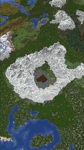 Minecraft MOUNTAIN CIRCLE Seed with a VILLAGE and WOODLAND MANSION