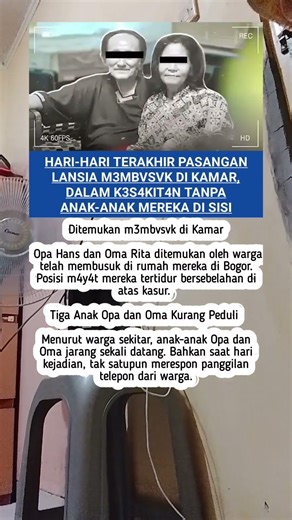 Kisah pilu Opa Hans dan Oma Rita