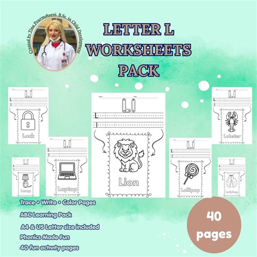 Letter L Worksheets | Coloring PDF | Letters Tracing | Preschool & Kindergarten Phonics | Vocabulary Flashcards | Alphabet Activities - Etsy