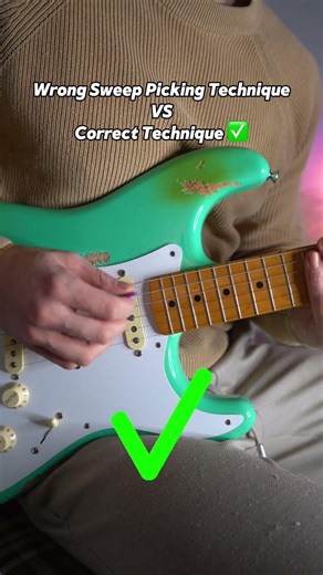 Wrong vs Right Sweep Picking Technique ⚡ Don't Do This!