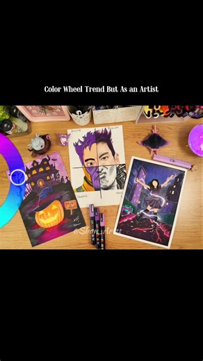 🎨Color Wheel ✨️ Trend but As An Artist!!😱 #shorts #drawing #art #colorwheeltrend