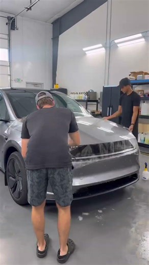 Tesla Model Y Hood PPF Bulk Install