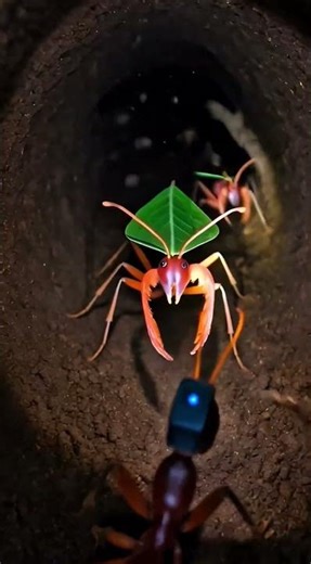 POV: Inside a Giant Leaf-Cutter Ant Colony 🐜 | Real Micro Camera Mounted on an Ant #burrowinganimals