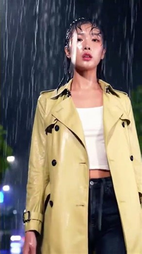 🌧️ Beautiful Girl in Heavy Rain | Cinematic Ultra HD