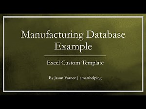 Manufacturing Database Example for SMBs