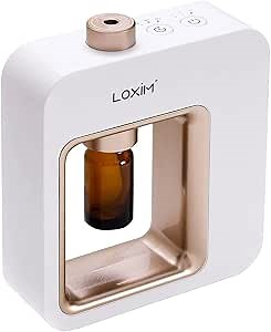 Amazon.com: LOXIM Essential Oil Diffusers - Waterless Aromatherapy Diffuser, Nebulizing Full Spectrum Oil Adaptability, Aroma Scent Machine, Cordless, Portable, Battery Operated (White Gold) : Health & Household