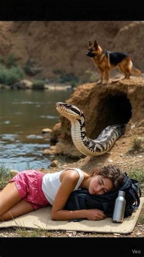 Snake 🐍 Attacks a Girl – Brave Dog Saves Her Life | Shocking AI Video #wildlife