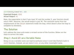Understanding the Return Concept in Python Functions: Fixing a Common Mistake