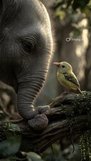 Small Bird, Big Friendship💕🐦🐘