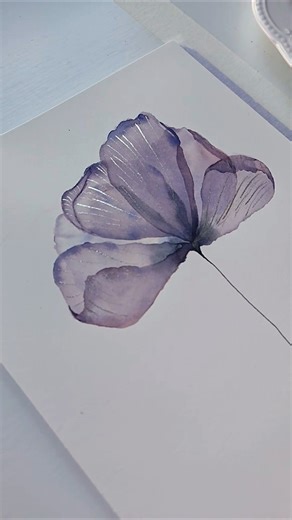 transparent watercolor flowers are so tender#watercolor #painting #shorts