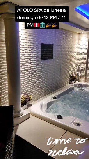 ¿Quieres un día de RELAX?🙋🏻‍♂️🥳 APOLO SPA de lunes a domingo de 12 PM a 11 pm🤟🏻🎶 te esperamos, no todo es trabajo🏛️😁 #entrenamiento #piscina #family #feriados #comas #cineprivado #spa #jacuzzi