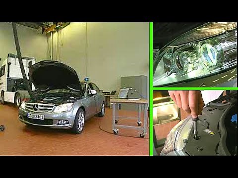 Adjusting the headlights on the Mercedes-Benz C-Class W204 with CODE 615, 622