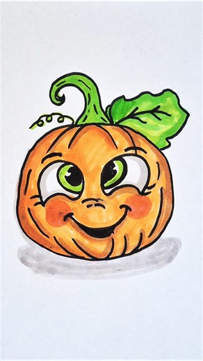Let’s draw a cute Halloween pumpkin! 🎃👻✨