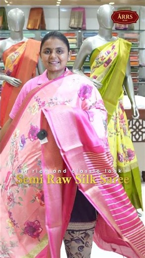 Amazing Aadi Offer on Semi Raw Silk Sarees at ARRS Silks! 🛍️✨ #shorts #arrssilks
