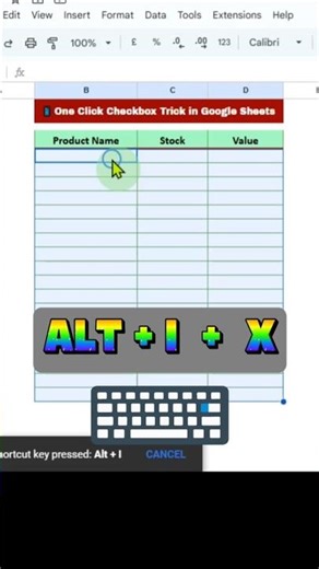 Checkbook using shortcut key.#googlesheets #excel #office