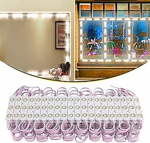 Dyna-Living LED Module Light Outdoor LED Storefront Lights 100ft Waterproof Commercial Window LED Lights 10 Strings 3-LED 200pcs 5050 SMD LED Modules Storefront LED Lights for Signs(Warm White)