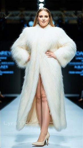 White Faux Fur Coat Runway Glam Curvy OOTD 2026 #plussizefashion #curvystyle #shorts