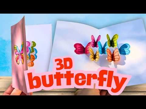 DIY 3D Butterfly Pop-Up Card ✨ Easy Step-by-Step Tutorial