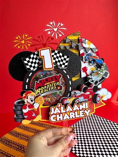 Mickey & the Roadster Racers Cake Topper Two Fast Party Decor Fast One Race Car Themed First Birthday Mickey Mouse Decor - Etsy