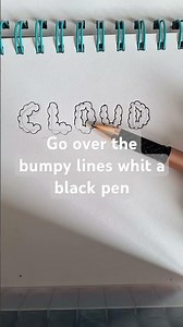 how to draw letters so they look like clouds