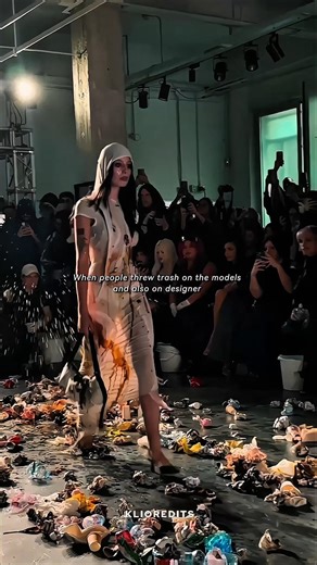 People threw trash on models #fashion #runway #runwayshow #model #trending #shorts