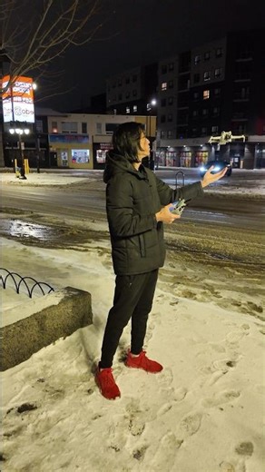 🇨🇦 Snowy Kingston Canada at 2:30 AM ❄️✨ | Cinematic Drone Night View #veggmomo