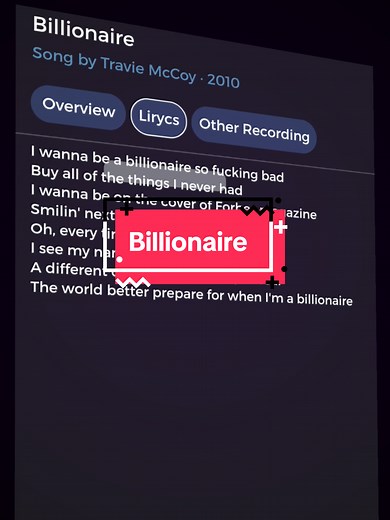 Billionaire lyrics - Bruno Mars / Travie McCoy (song lyrics)