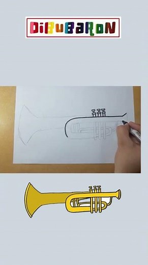 How to draw a trumpet step by step | Easy drawing | Quick draw